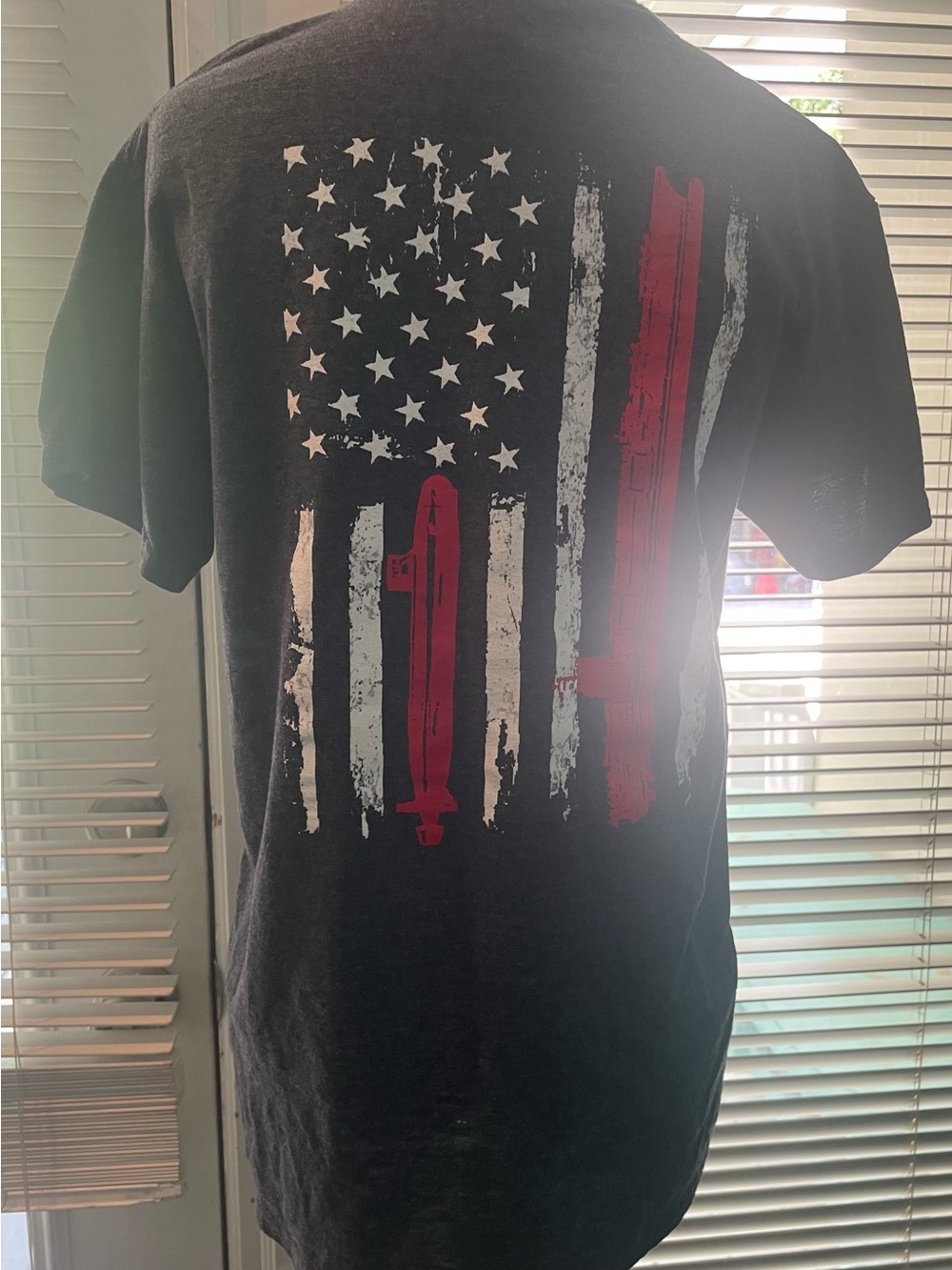 Newport News shipbuilding shirt red white and blue